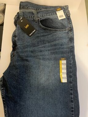 Lee Men's Dark Blue Regular Fit Jeans Size 50x34